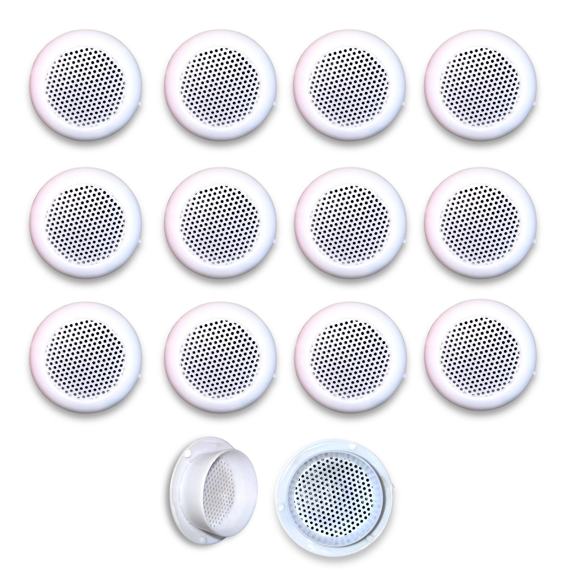 Mei Manifold Electric India Wall Air Hole Closer Mosquito Net Dust Controller Round 2 Inch (5.7 cm) (White-12 Pcs)