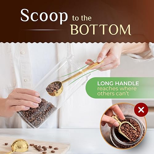 Miniatura 4 de Orblue Juego de cucharas de café de alta calidad, 1 cucharada (0.5 fl oz) y 2 cucharadas (1.0 fl oz), cuchara medidora de café de acero inoxidable