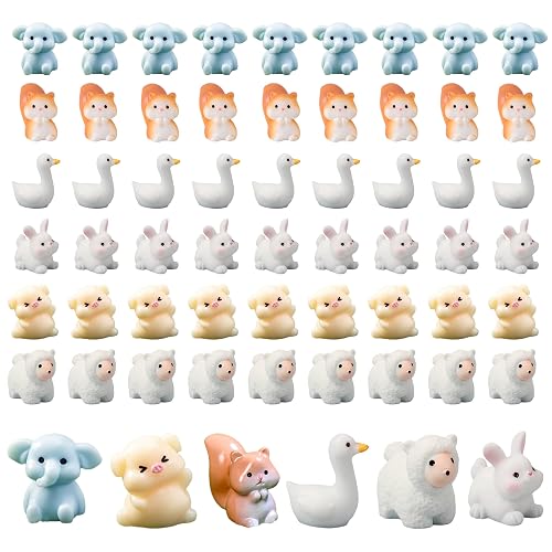 PYSEOSISE Mini Animales de Resina, 60 Piezas Mini Figuras de Animales