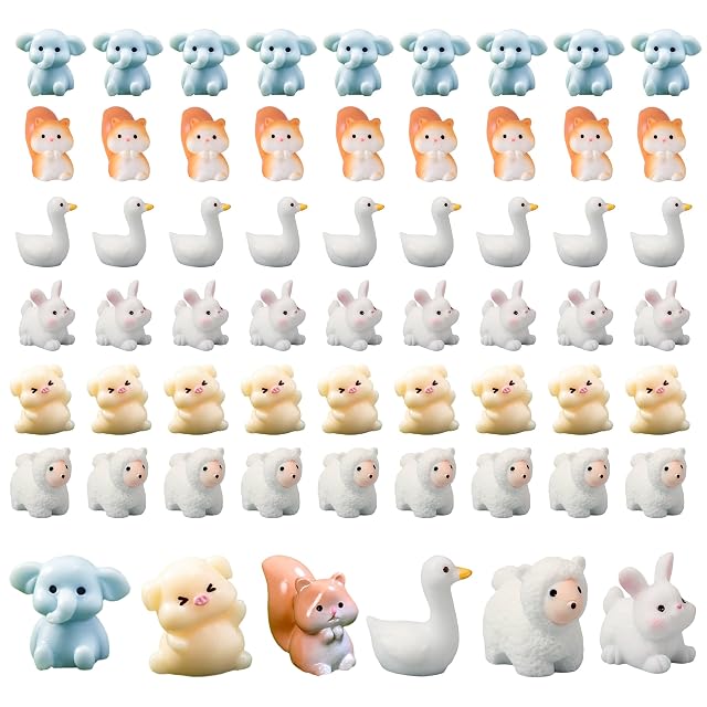 PYSEOSISE Mini Animales de Resina, 60 Piezas Mini Figuras de Animales