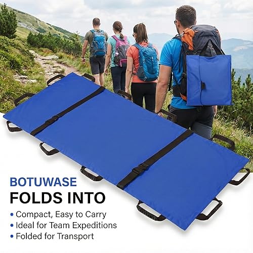 Miniatura 7 de Camilla de transporte portátil con 12 asas de goma y bolsa de transporte, camilla y camilla de perros, mudador de animales pacientes para evacuación