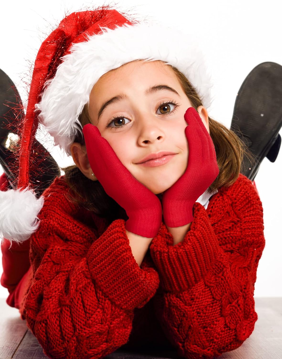 3 Pairs Toddler Gloves Kids Mittens Winter Warm Knitted Gloves Full Finger Mittens for Toddler Boys and Girls - Image 6