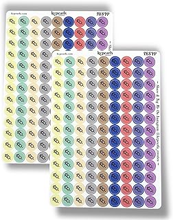 creates Icon Dots SyringeTracker Stickers For Planners Calendars Journals Shot Reminder For Allergy Insulin Weight Vaccine. 20" Inch 234 Stickers Total 117 On Each Sheet (Soft Mix)