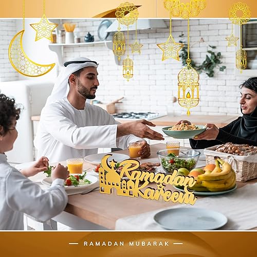 Miniatura 6 de Decoración de mesa islámica Ramadán Mubarak letrero de Ramadán Kareem Decoración islámica Decoración del hogar Regalos de Ramadán Carta de madera