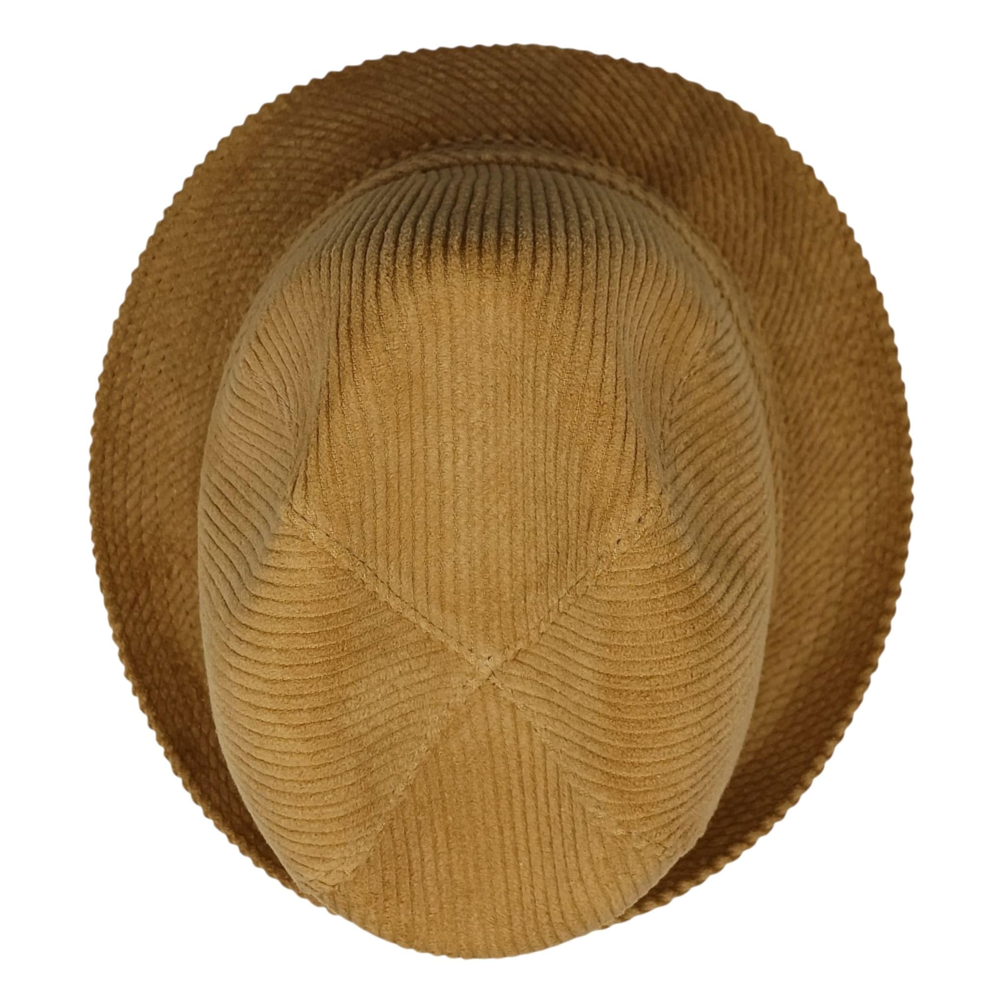 Der Klassische Hausmeister Krause Trilby-Cordhut - Stabiler Hut aus Baumwolle in Beige - Kordhut in 100% Baumwolle