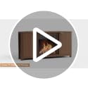 Corner Fireplace TV Stand for 55" TV, Fluted Entertainment Center, Walnut image 7