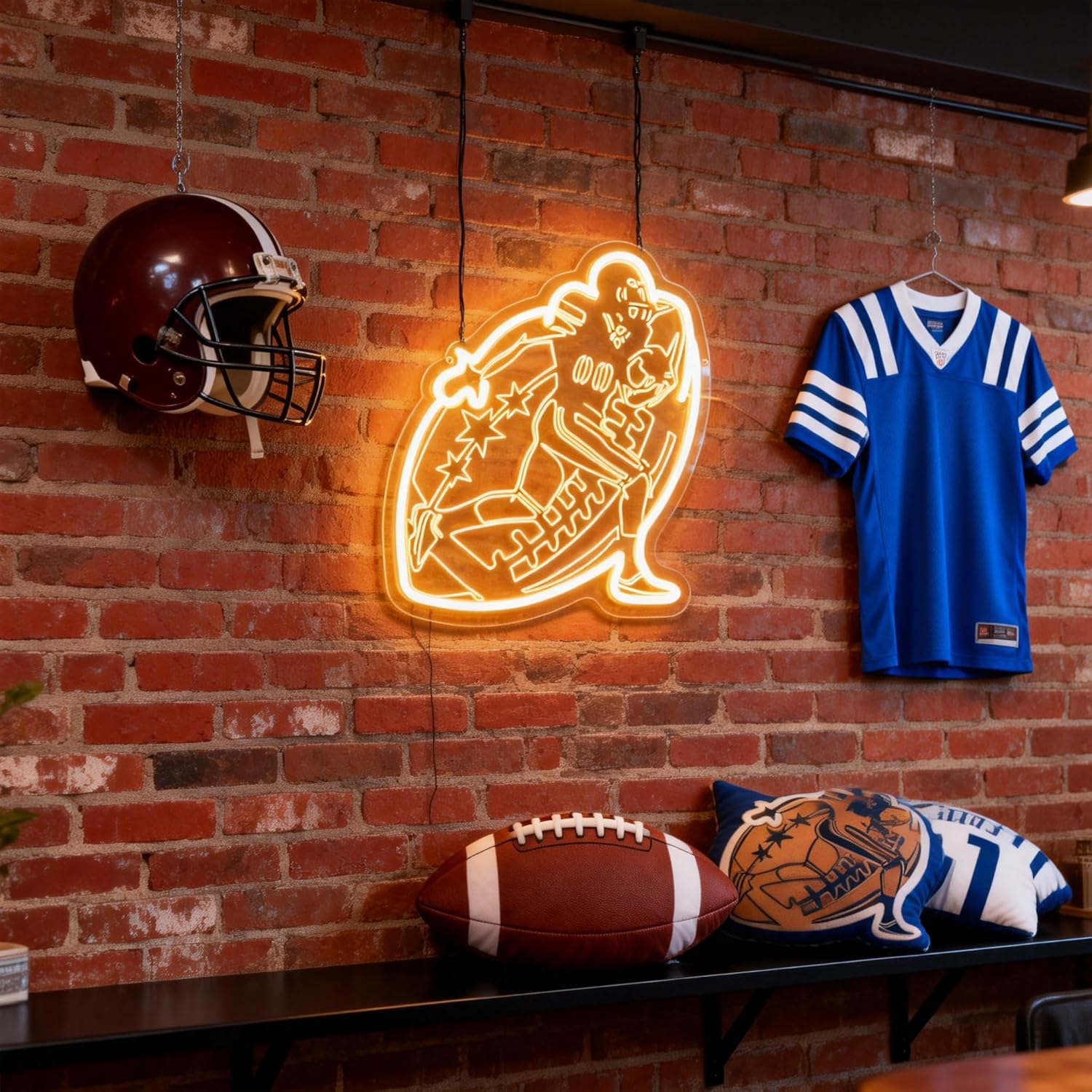 American Football Neon Sign – 12.6"x13.8" USB Powered LED Wall Decor for Man Cave, Bedroom, Game Room & Dorm – Sports Themed Home Lighting - Image 11