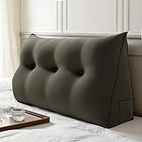 Vista 36 de WOWMAX Cabecero de Cama Multifuncional con Almohada Tapizada Doble, Cabecero para Dormitorio Individual XL, Portátil para Dormitorio Universitario