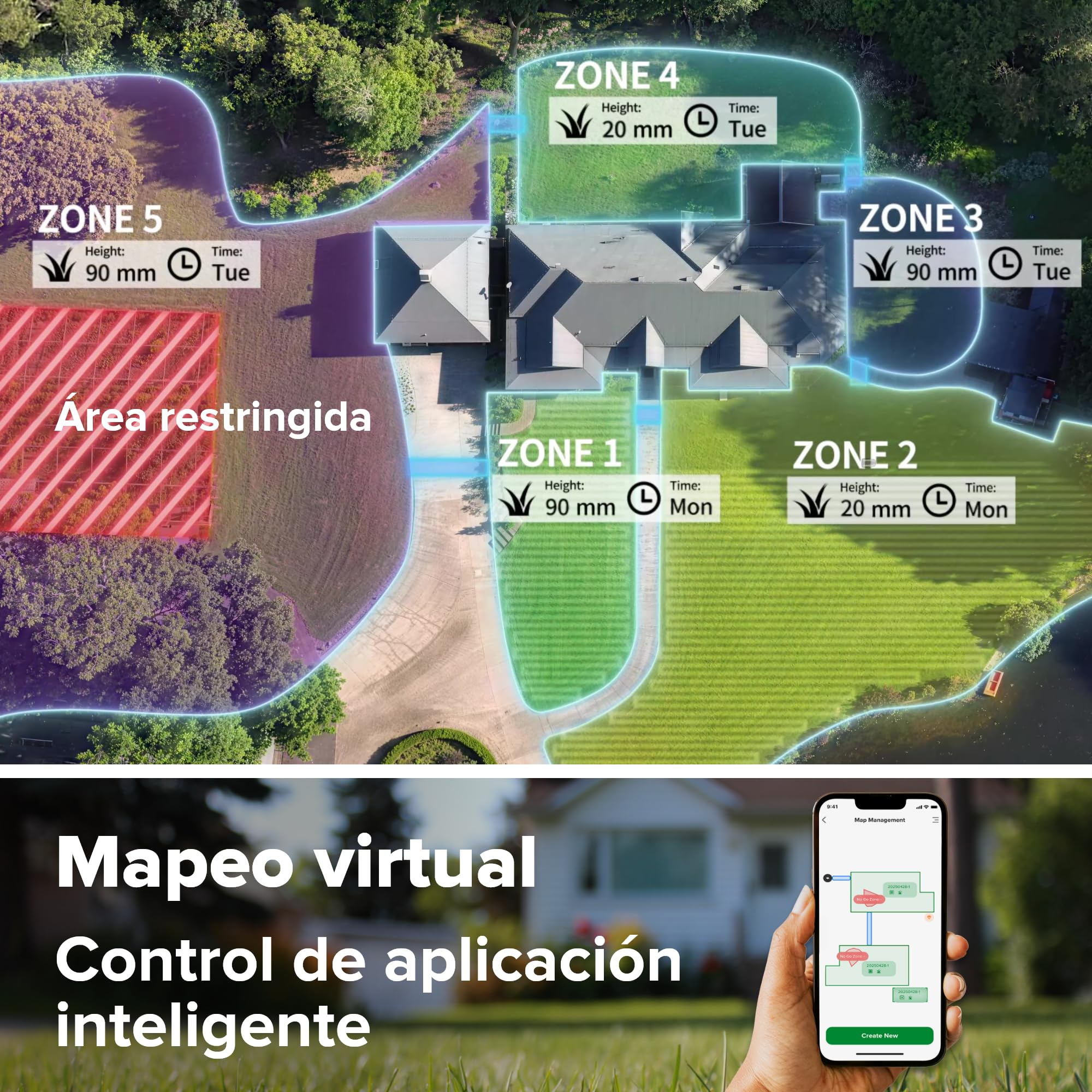 Greenworks C8 Vision+RTK – Cortacésped Robot sin Cable hasta 800 m², Mapeo Automático, Detección de Obstáculos 3D-ToF (Día y Noche), Gestión Multi-Zona Vía App, Garantía del Fabricante 3 Años