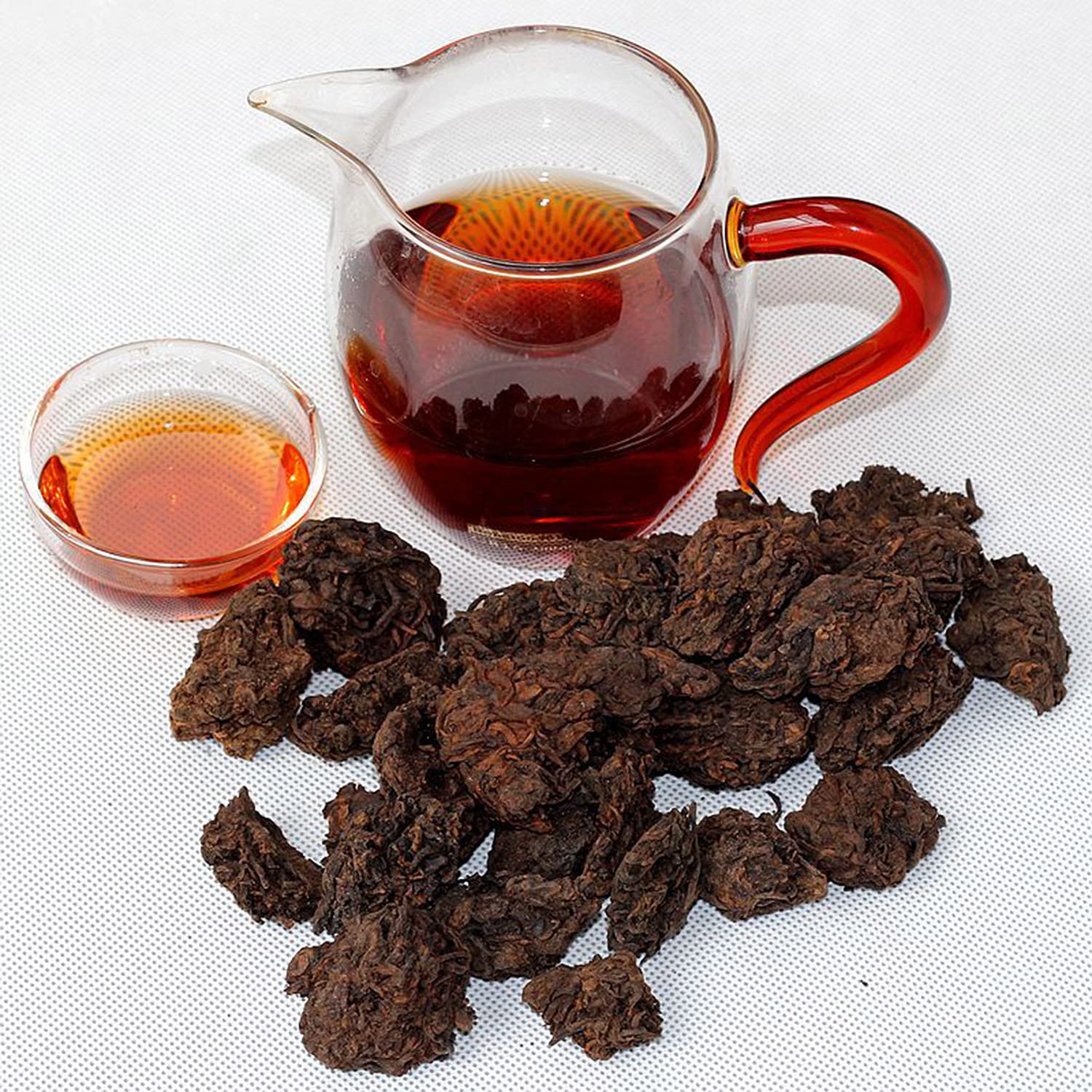 oriarmcha Lao Cha Tou Té Pu 'er maduro - Ripened Aged Puerh Old Tea Nuggets - Té chino Shu Pu'er - Bolsa sellable ziplock de 225 gramos