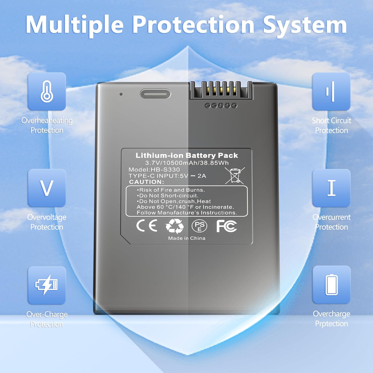S330 Battery for eufy Security E330 E31 S230 S231 S220 Video Smart Door Lock,eufyCam S4,SmartDrop T8790,Smart Delivery Box 3-in-1 T8520 T8520S T8520J11 T8531 E8531JY1 T8520T11 Rechargeable battery