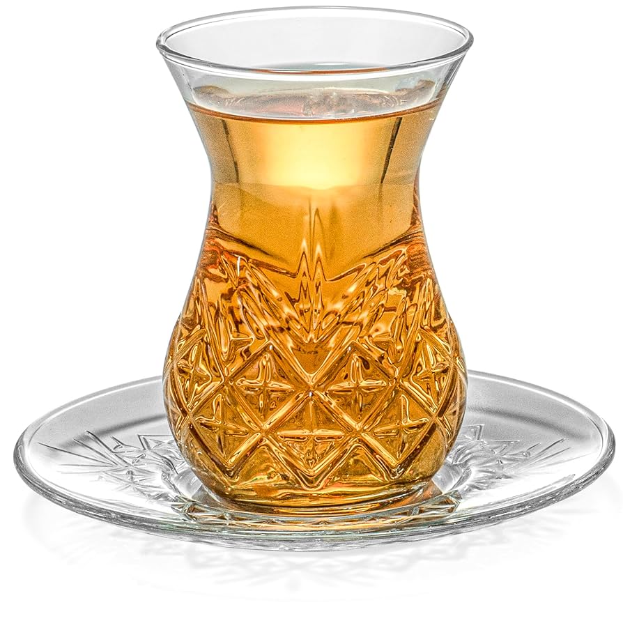 Amazon.com | Red Co. Set of 6 Tulip Shaped 6 Fl Oz Cut Glass