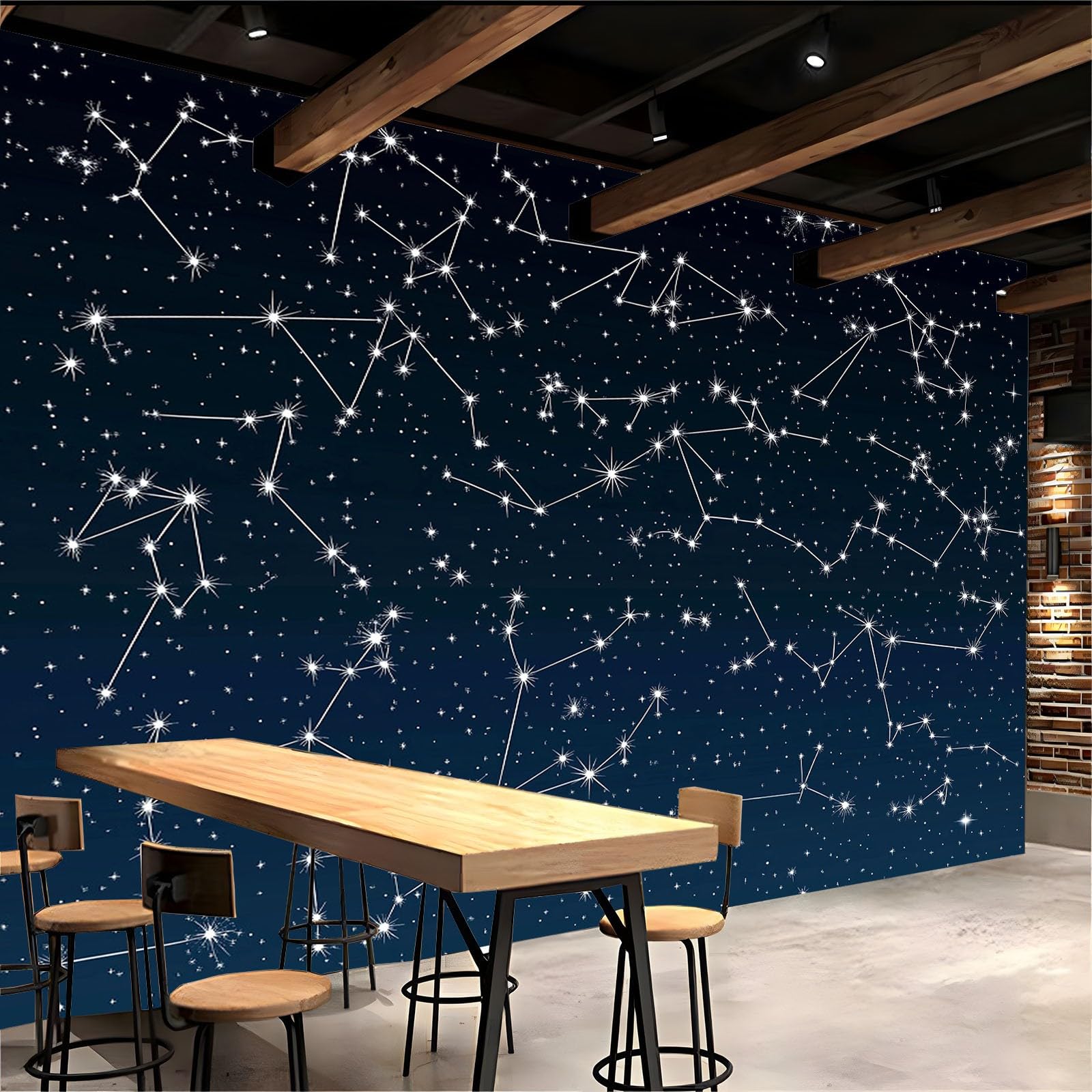 Papier Peint Mural Chambre Ciel Étoilé Constellations Thème Science-Fiction 250x175 cm Poster Geant Mural 3D Tableaux Muraux Tapisserie Photo, Salon Chambre d'enfants Mur de Fond Papier Peint