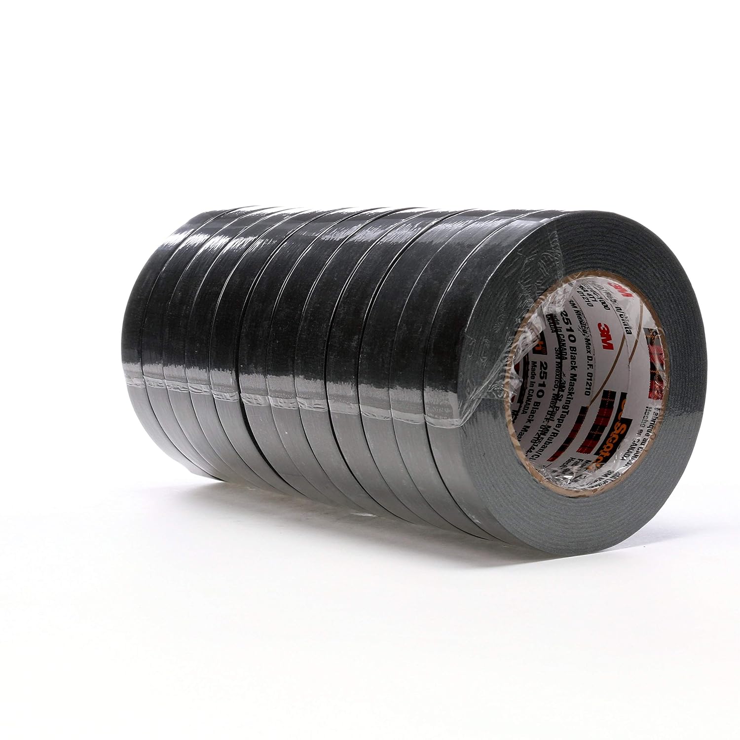 3M 22899 Sealer Tape 2510, 18 mm x 55 m 5.6 mil, Black (Pack of 12)