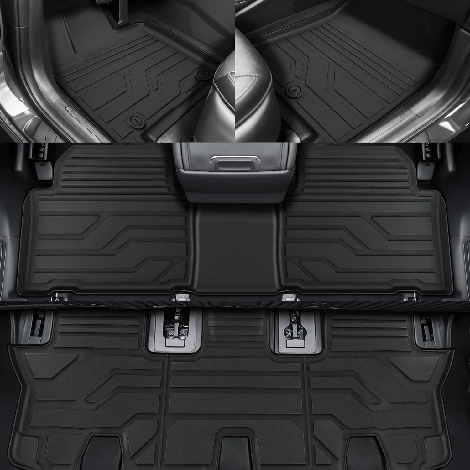 KARPAL Floor Mats Fit for Hyundai Santa Fe 2024 2025 2026 (Fit Hybrid and Gas) 6-Seat/7-Seat, All Weather TPE Car Mats Cargo Liners Accessories, 1st & 2nd & 3rd Row & Cargo Liners - Image 6