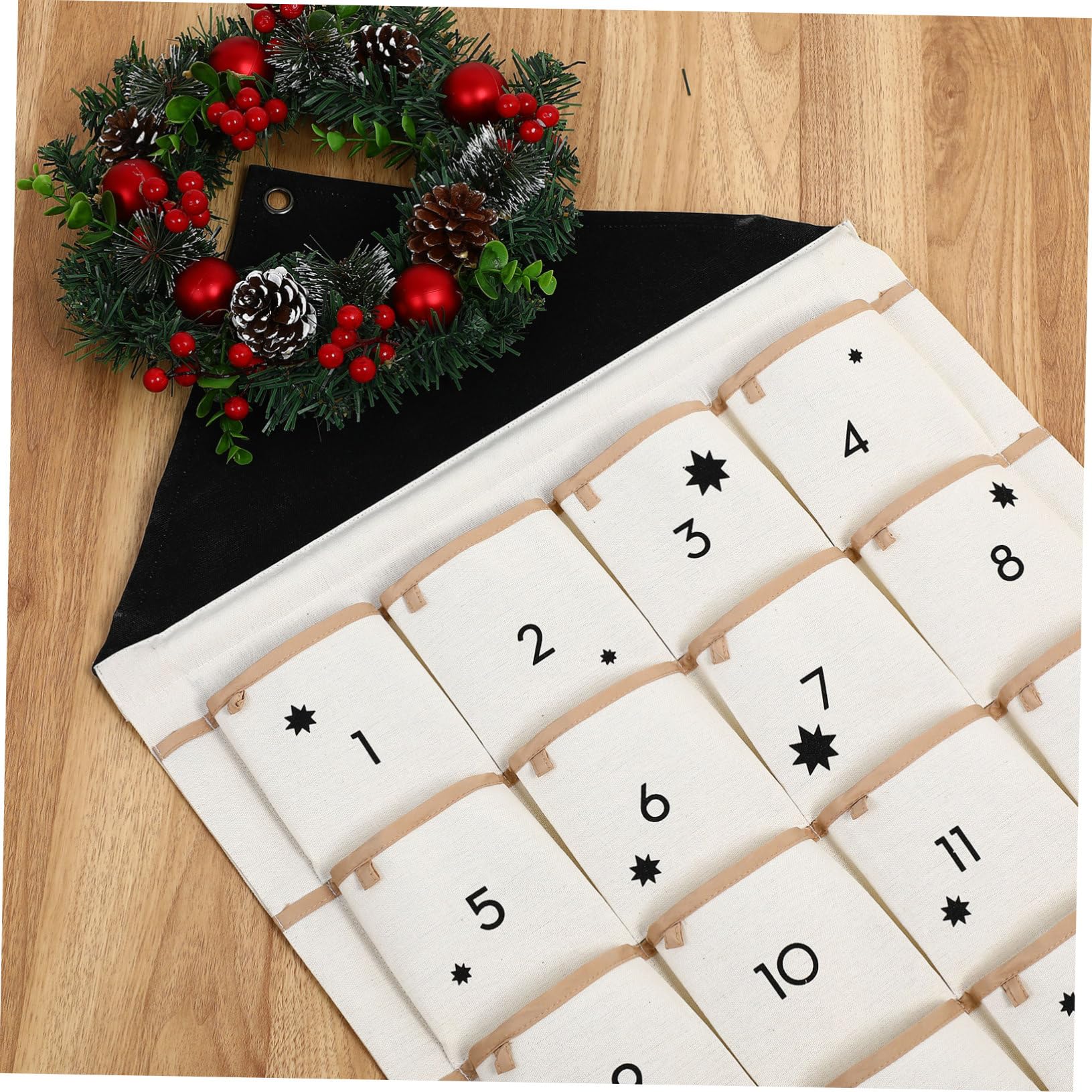 Adventskalender Mit Fächern Aus Canvas Wandbeutel Organizer Für Kinderzimmer Und Weihnachtsdeko Zum Befüllen