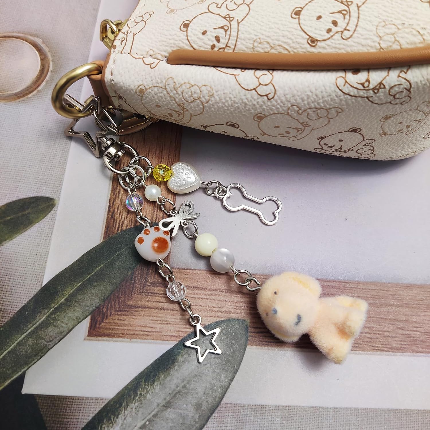 Cute Dog Keychain Fuzzy Dog Puppy Decor Keychain Aesthetic Y2K Bag Charms Stylish Dog Pendant Keychains Accessories image 2