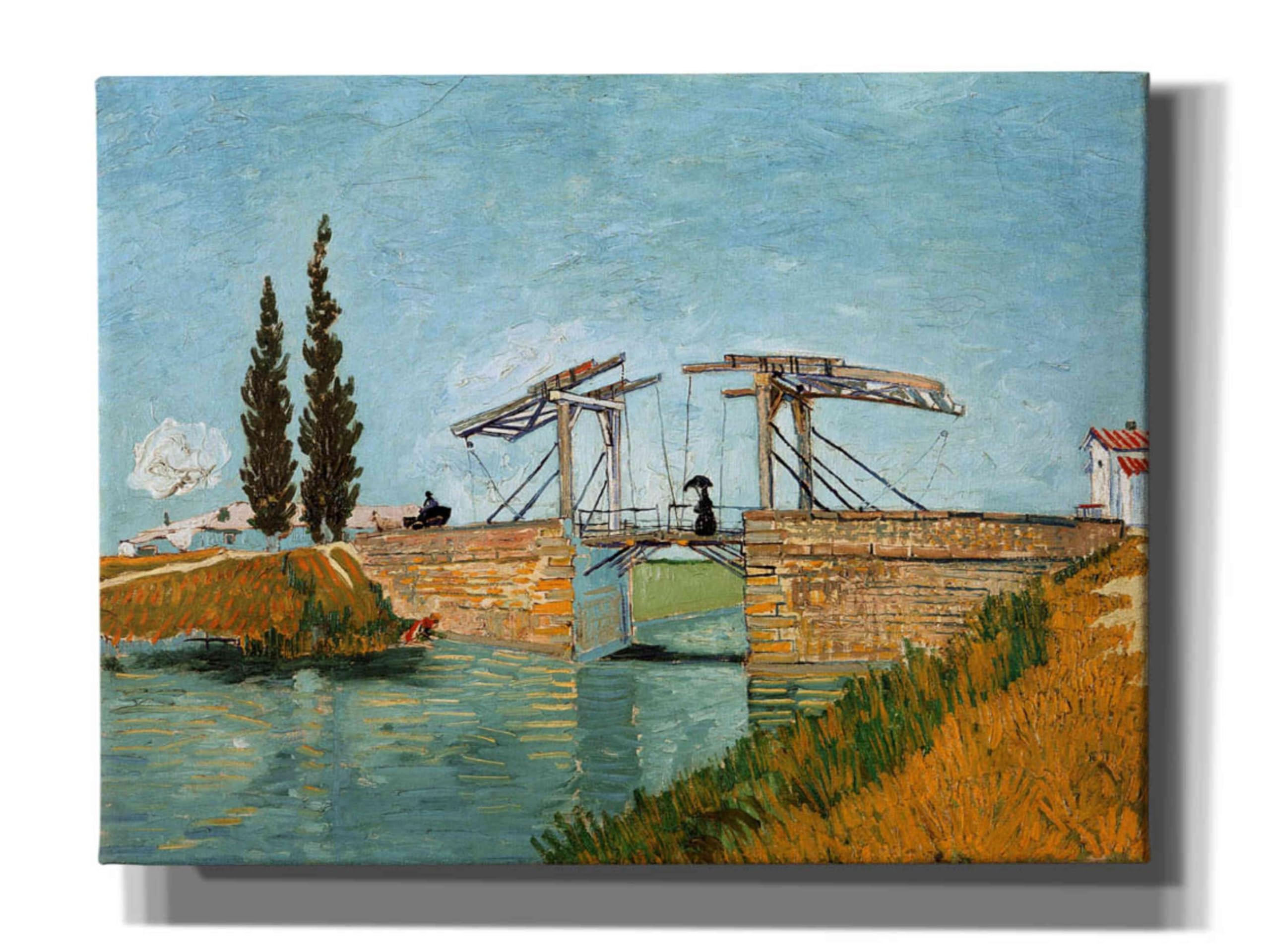 Epic Graffiti 'Die Zugbrucke' by Vincent Van Gogh, Giclee Canvas Wall Art, 16