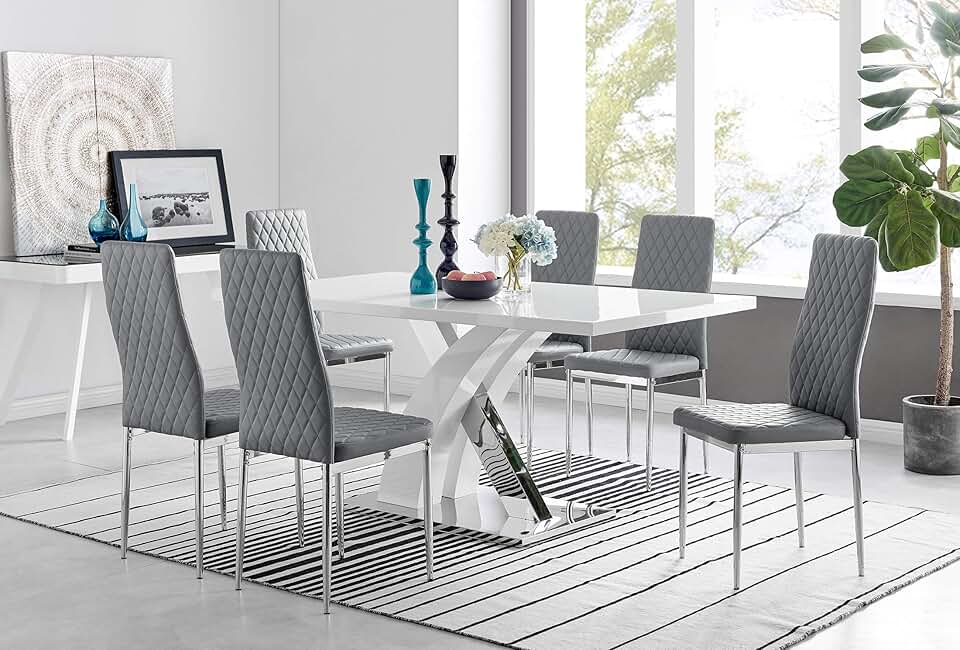 Amazon.co.uk white gloss dining table