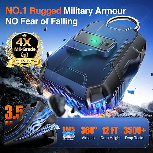 Miniatura 2 de Amoured AutoPOP - Funda para AirPods Pro de 1 generación con cerradura y llavero, protección resistente de 360 y mecanismo de apertura de 1 clic,