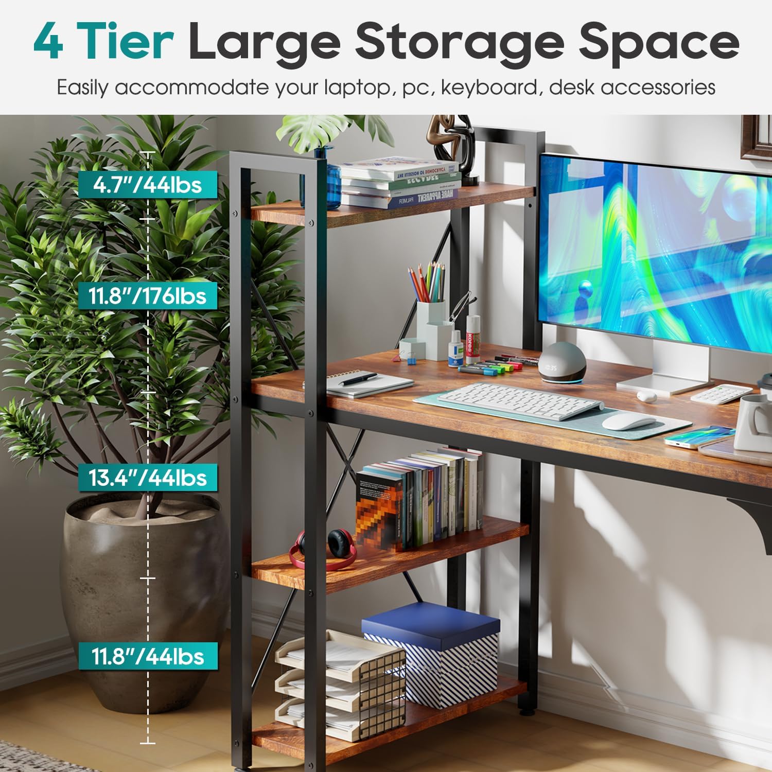 FDW Computer Desk with detailed dimensions