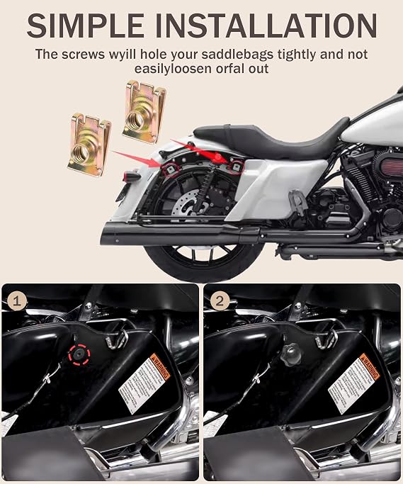 bylikeho Saddlebag Locks,Theft Deterrent Saddlebag Locks,Car Accessories Black Motorcycle Saddlebag Locks Mounting Screw Bolt Mounting Hardware,Fit for Touring Street Glide,Electra Glide,Road Glide