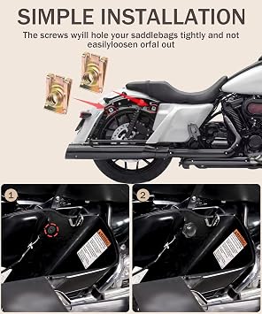 bylikeho Saddlebag Locks,Theft Deterrent Saddlebag Locks,Car Accessories Black Motorcycle Saddlebag Locks Mounting Screw Bolt Mounting Hardware,Fit for Touring Street Glide,Electra Glide,Road Glide