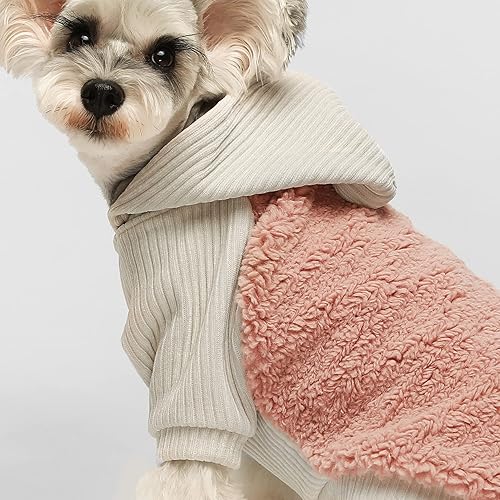 Miniatura 4 de Fitwarm - Abrigo térmico de terciopelo para perro, ropa de invierno para mascota hembra, chaqueta para mascotas, sudadera con capucha para gatos,
