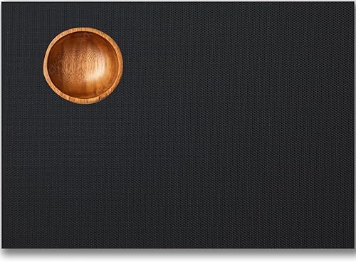 Miniatura 10 de Juego de 4 manteles individuales de vinilo tejido fácil de limpiar para mesa de comedor, interiores y exteriores, manteles individuales de PVC