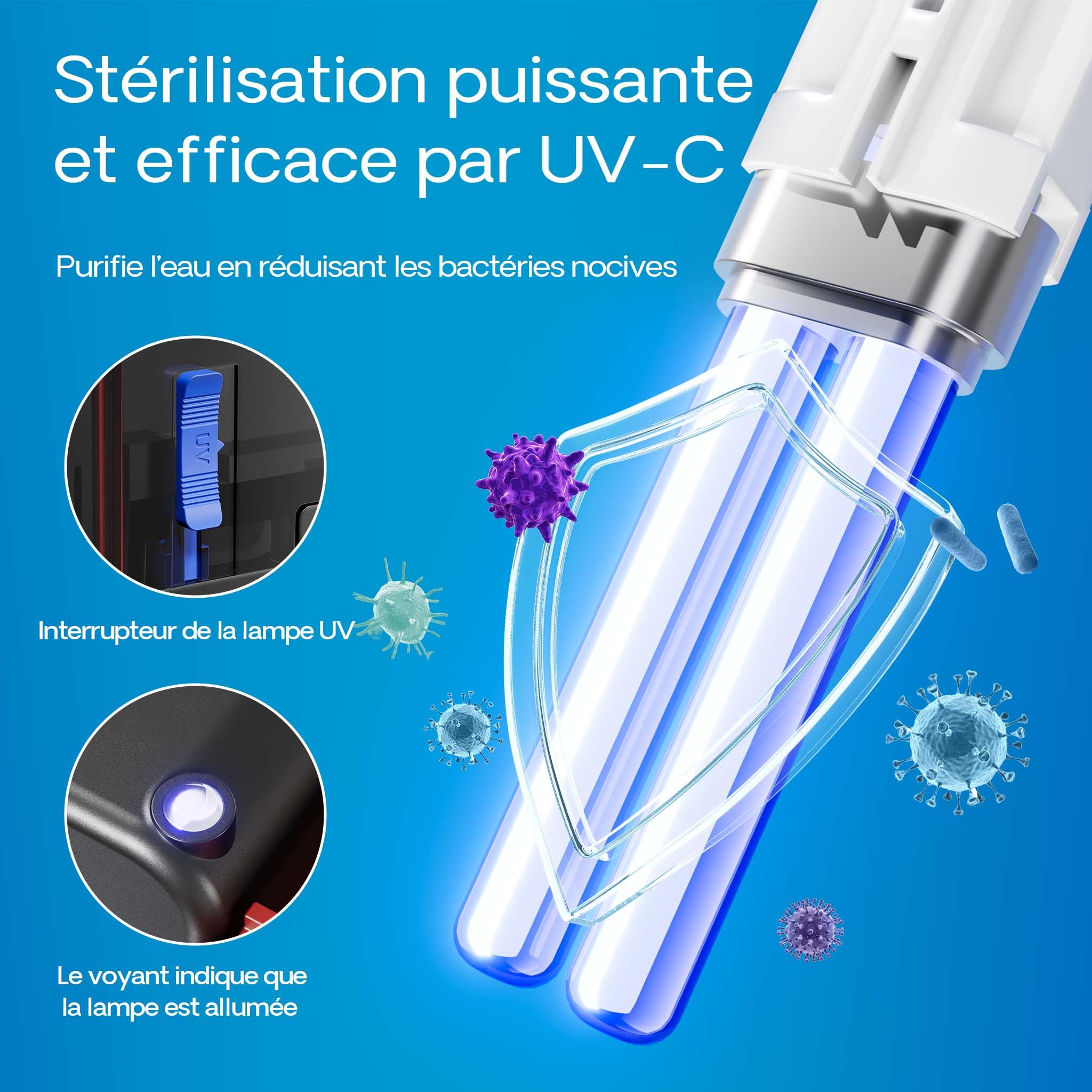 SunSun CBG-500 Filtre Suspendu Hang on Filter avec UVC 5 W, 195 x 160 x 165 mm, débit 500 l/h, pour Aquariums 115 l