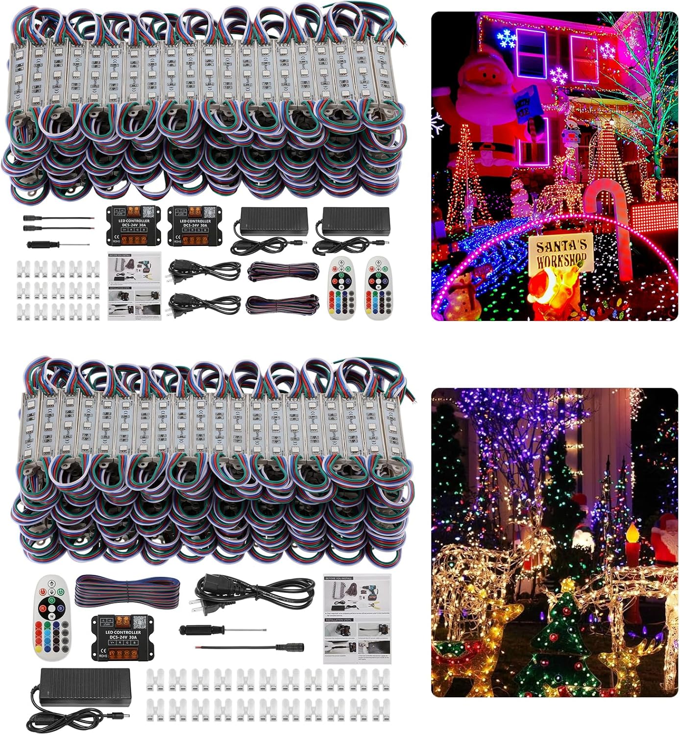 BEAMNOVA 100Ft + 80Ft RGB LED Commercial Storefront Light Kit for