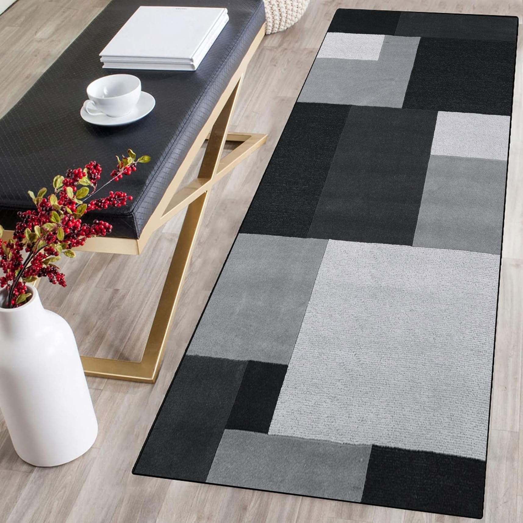 Alfombra cocina de alta resistencia estilo vintage lavable y suave de 80x250 cm