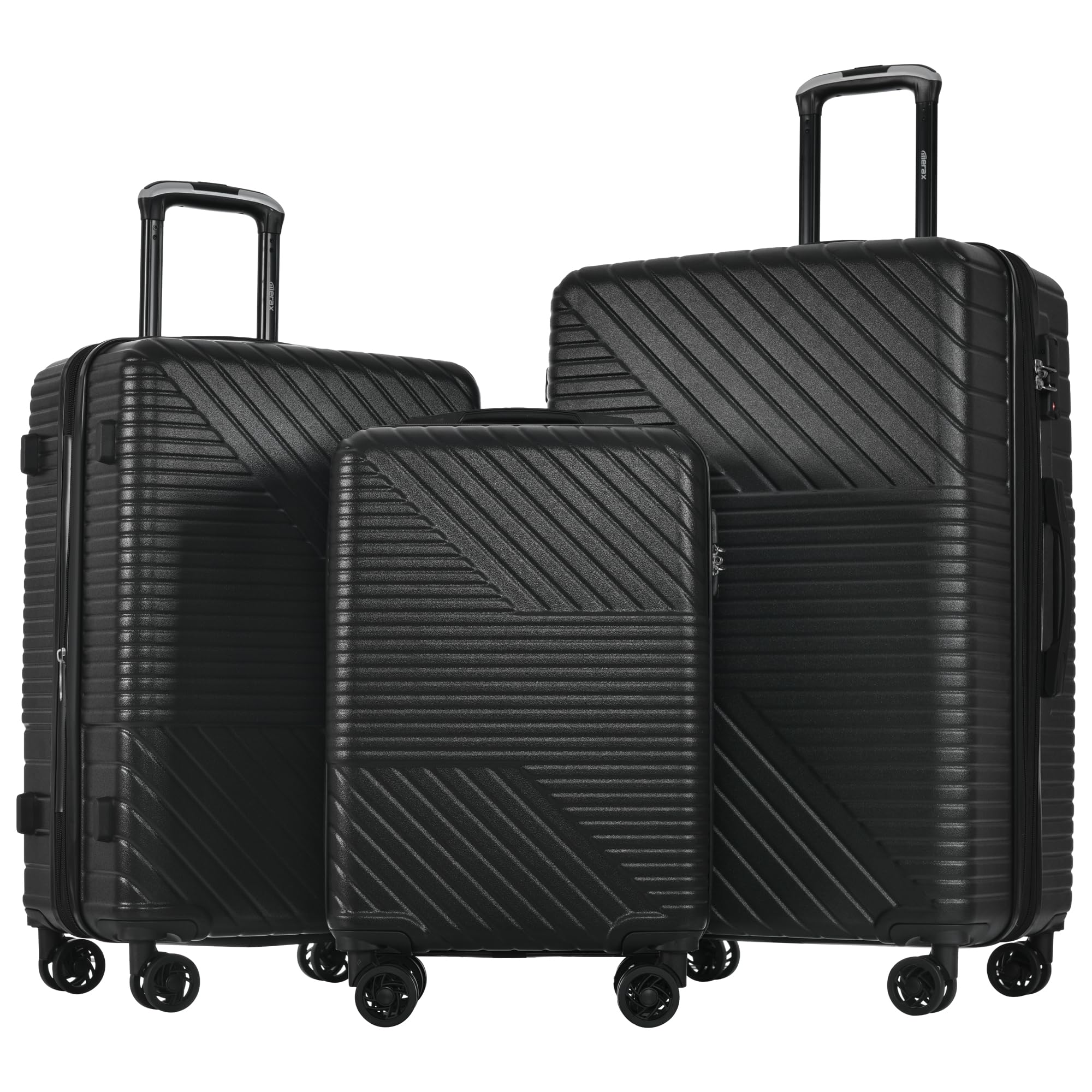 Carry On Suitcase Luggage 3 Pieces Set Expandable Suitcases With Wheels, Spinner Hardshell ...