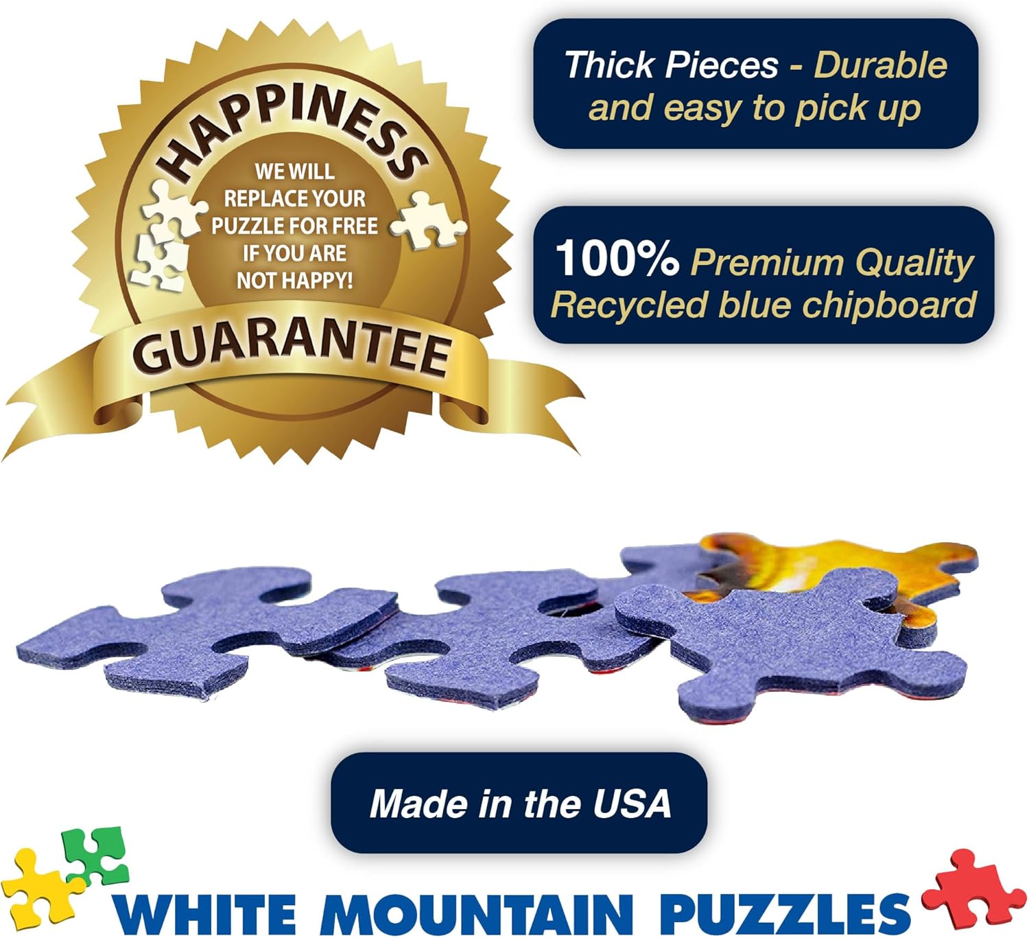 White Mountain 1000 Piece Jigsaw Puzzle Midcentury Americana Icons Collage Puzzles with Large Pieces for Adults and Family 24"x30" – The 1950s
