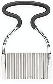 RSVP International Endurance Collection Crinkle Cutting Tool, Vegetable & Fruit Cutter, Toddler Kitchen Knife, Comfort Rubber Handle, 18/8 Stainless Steel, Dishwasher Safe, 4.5x3"