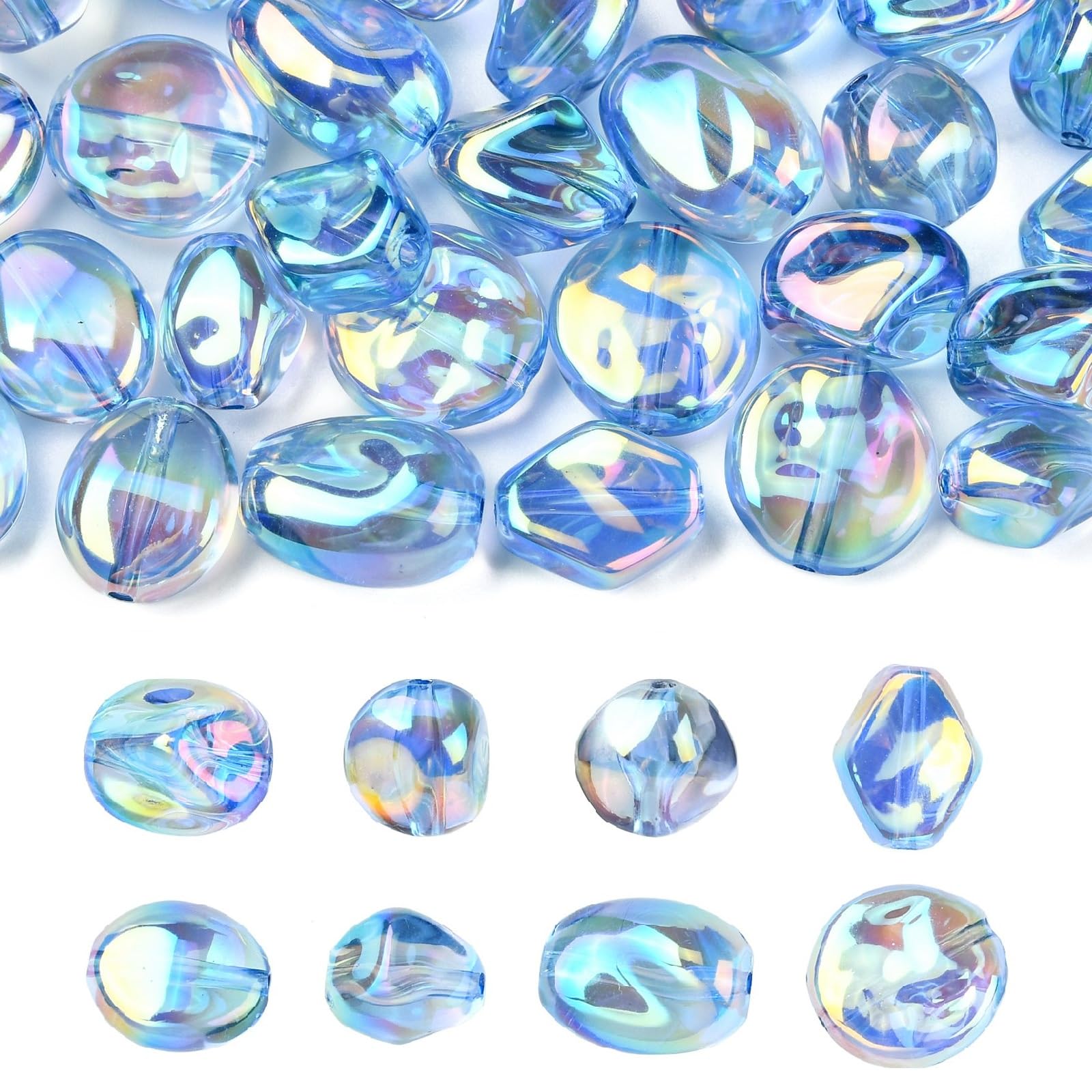 Perles irrégulières bleues légères pour réparer et créer des bijoux sans lourdeur