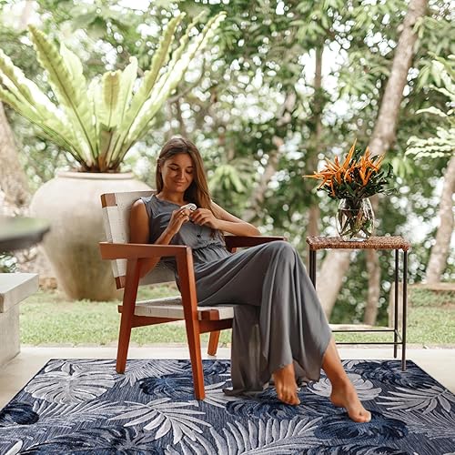 Miniatura 26 de CAMILSON Indoor Outdoor Rug 5x7 Bohemian Medallion Floral Area Rugs for Indoor and Outdoor Patios Easy-Cleaning Non-Shedding Living Room Garden and