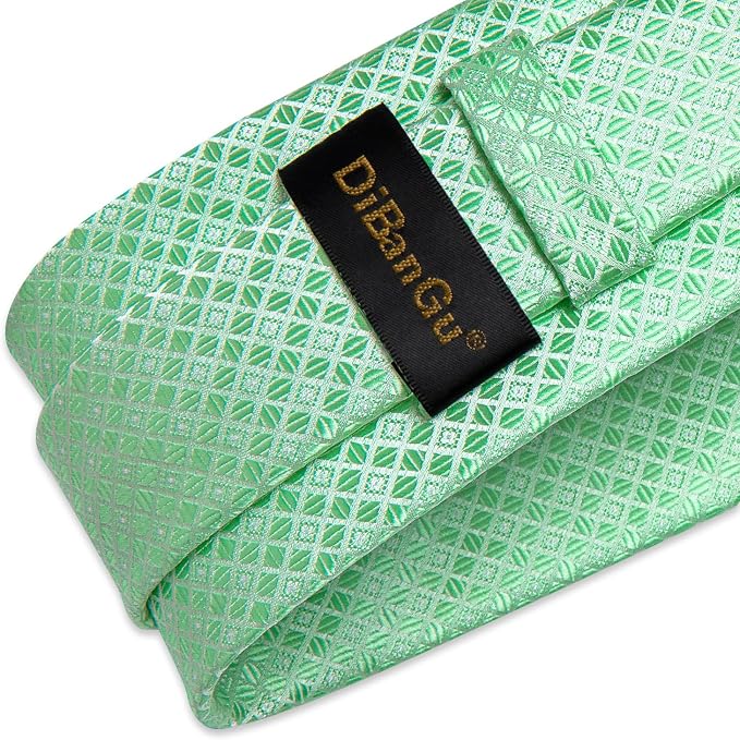 Corbata de seda a cuadros para hombre con caja de regalo miniatura 6