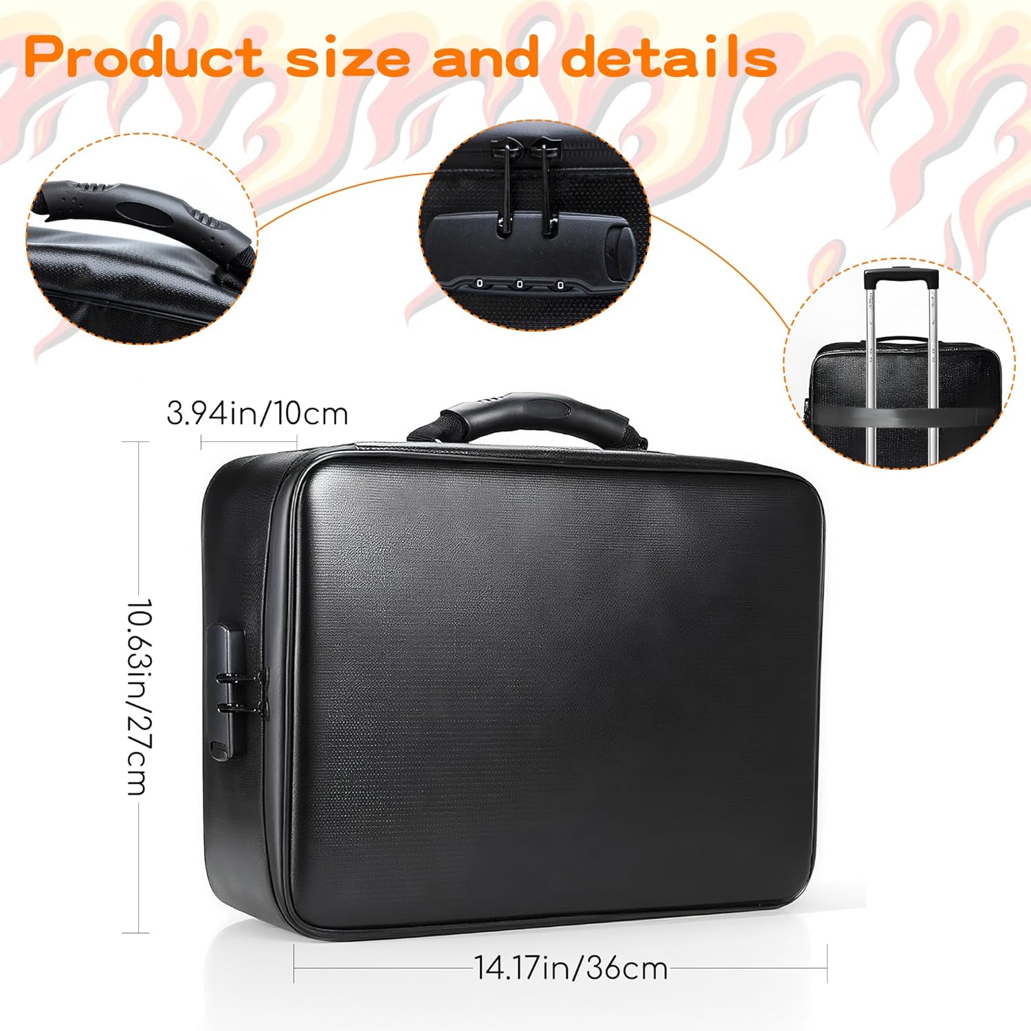 Fireproof Document Box for Home - Waterproof Locking File Organizer for Important Documents Certificates Passports Insurance Papers