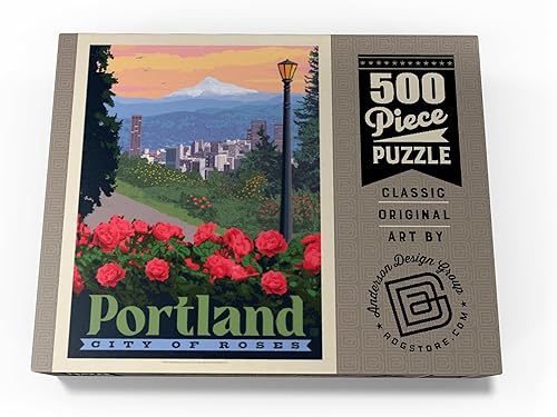 Miniatura 4 de Portland, Oregon City of Roses, Póster vintage, rompecabezas prémium de 500 piezas para adultos