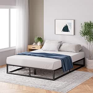 Struttura Letto Zinus Yelena In Metallo, 36 Cm Di Altezza, Con Doghe In Acciaio, Super King, Nero - Facile Montaggio, Contenitore Sottoletto