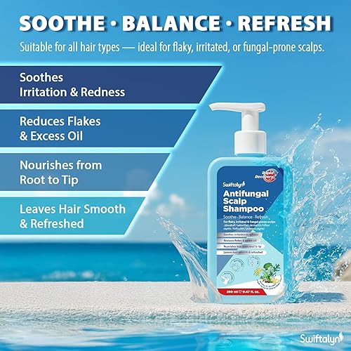 Miniatura 2 de Champú antifúngico para dermatitis seborreica y foliculitis psoriasis, caspa y eccema champú para hombres y mujeres  Alivia la picazón y el cuero