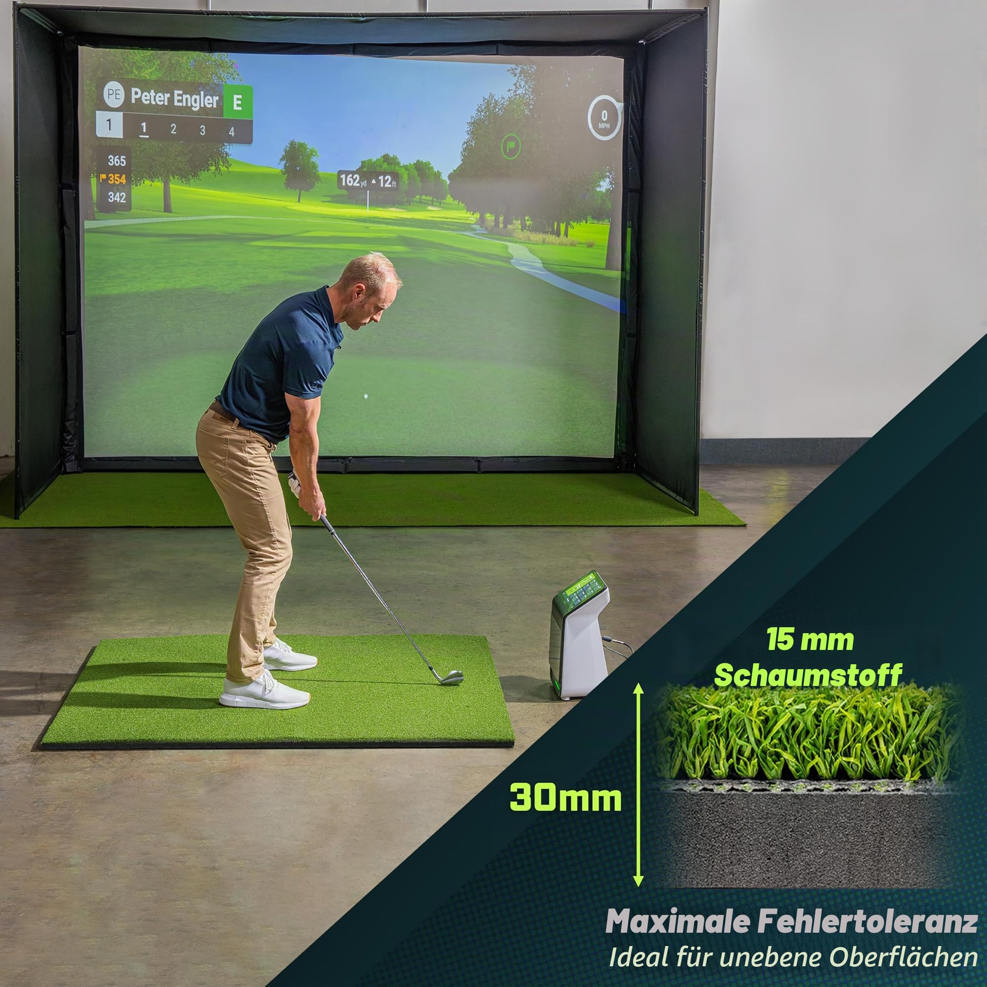 GoSports PRO Golf Schlagmatten für Indoor/Outdoor Übung - Größe wählen - Turf Driving Range Matten für Golfsimulatoren und Übung