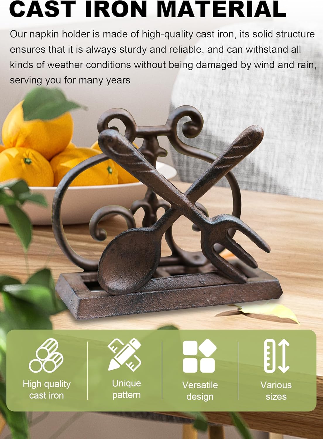 Exquisite Vintage Cast Iron Napkin Holder With Playful Standing Animal Motif - Elevate Elegance And Functionality In Your Table Setting (Tableware)