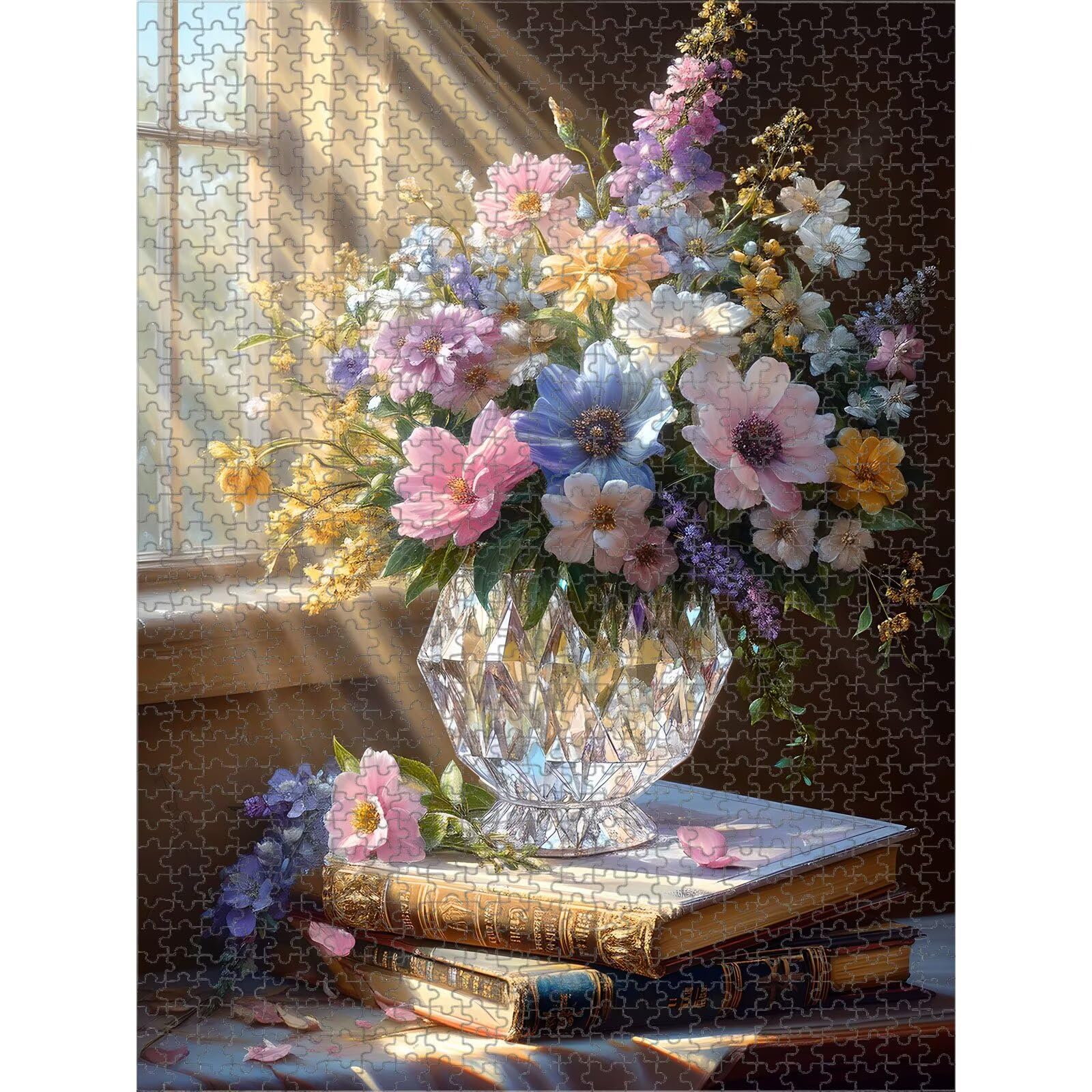 Puzzle 1500 sztuk - kolorowe i kwiatowe - trwałe drewniane puzzle 1T #1760