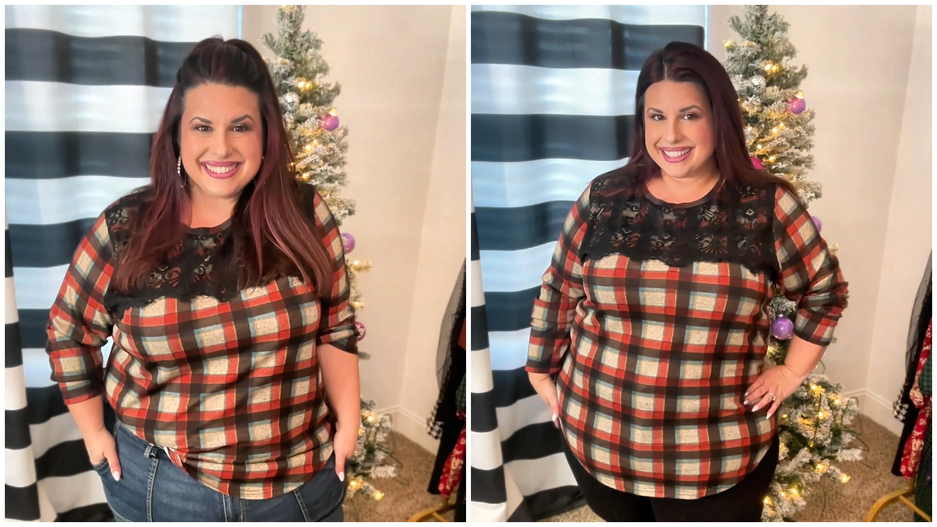 RITERA Plus Size Tops For Women - Long Sleeve Lace Blouse, Casual V-Neck Tunic For Fall & Winter