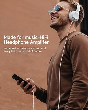 USB C to 3.5mm Audio Adapter with Dual Chip CX31993 MAX97220 DAC & HiFi Amplifier, 8-Strand 4N Single Crystal Silver-Plated Copper Cable,USBC to Headphones Aux Dongle for Android iPhone 17/16 PC Mac