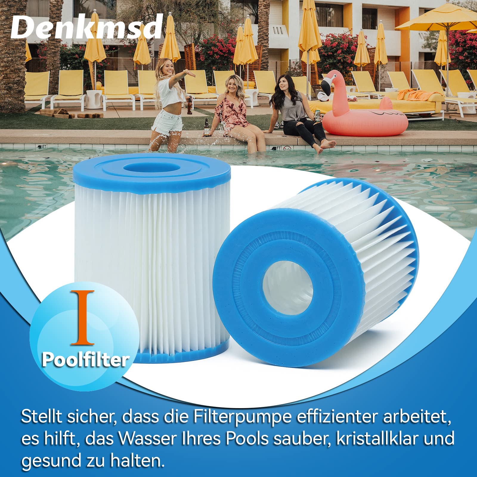 Cartucho de filtro tamaño I para Bestway 58093, cartuchos de filtro de repuesto tamaño I para Bestway, tipo I, filtro de piscina (8 unidades)