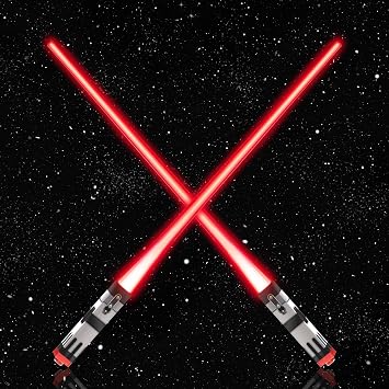ChopSabers Lightsaber أدى ضوء عيدان تناول الطعام 1 زوج ، أحمر