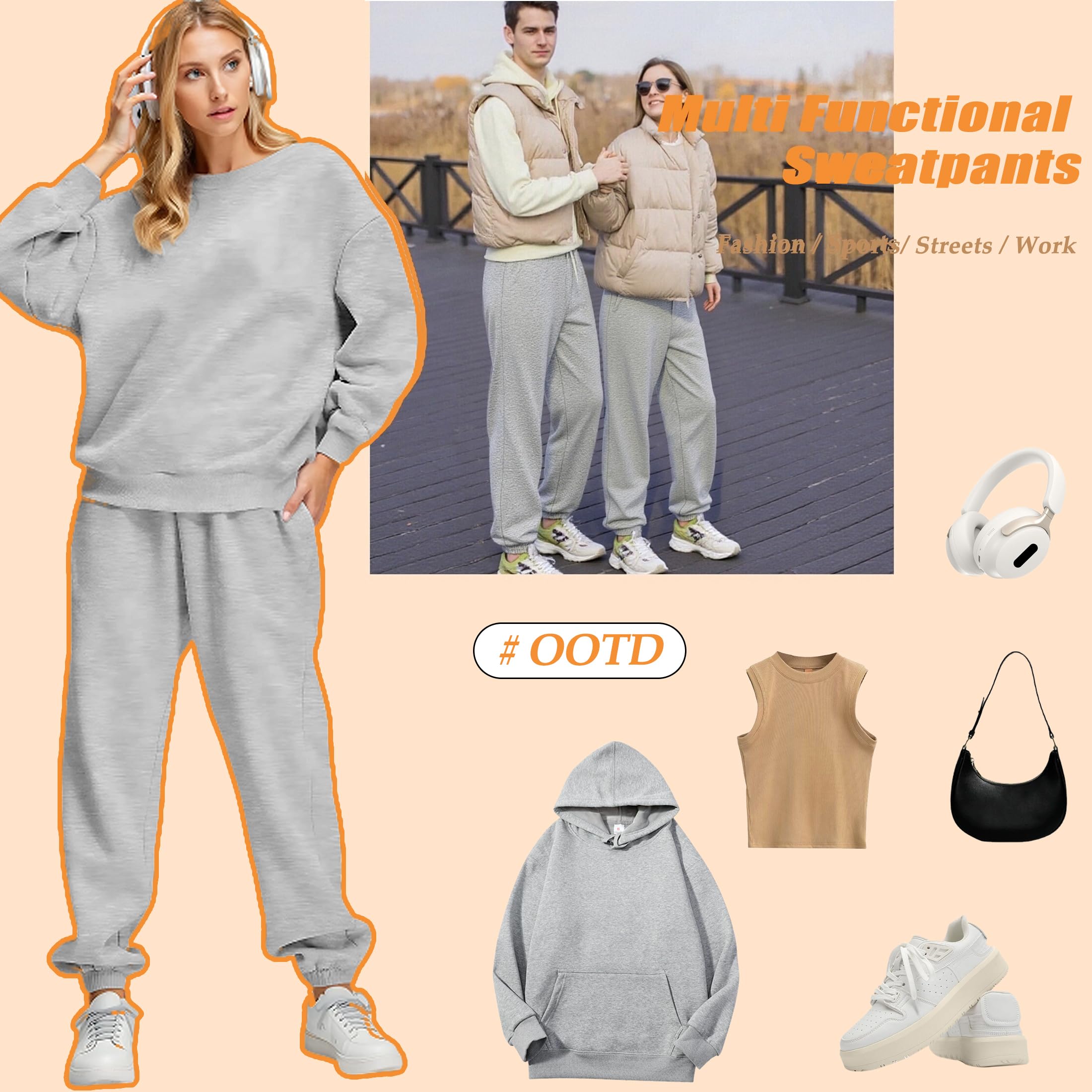Ciepłe spodnie do biegania, damskie, długie, z podszewką, spodnie sportowe, zimowe, polarowe, spodnie termiczne, spodnie dresowe z kieszeniami, spodnie treningowe, fitness, czas wolny, hip hop